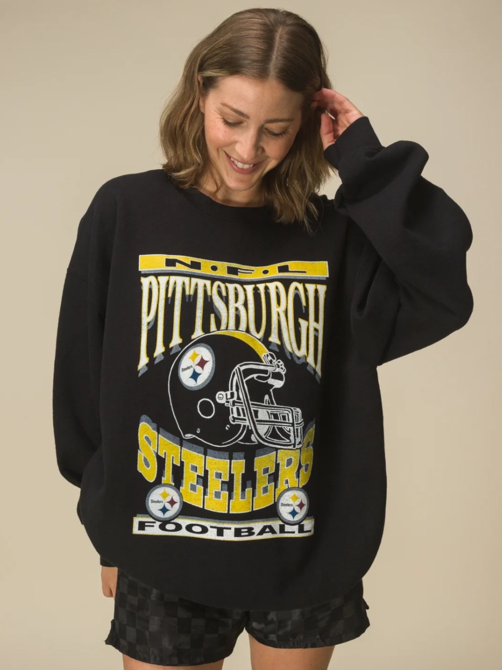 NEW Junk Food Pittsburgh Steelers football slouchy sweatshirt